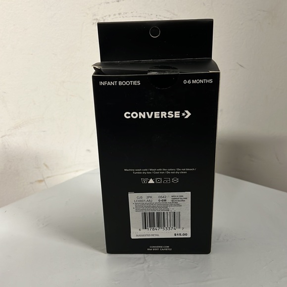 NIB - Converse Infant Booties, Gray and Pink (Size 0-6 Months) - Picture 4 of 7